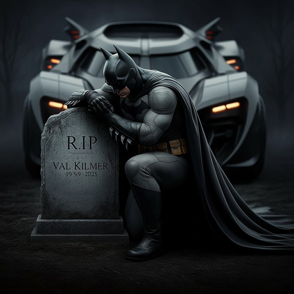 Batman Mourns Val Kilmer in Haunting Digital Artwork