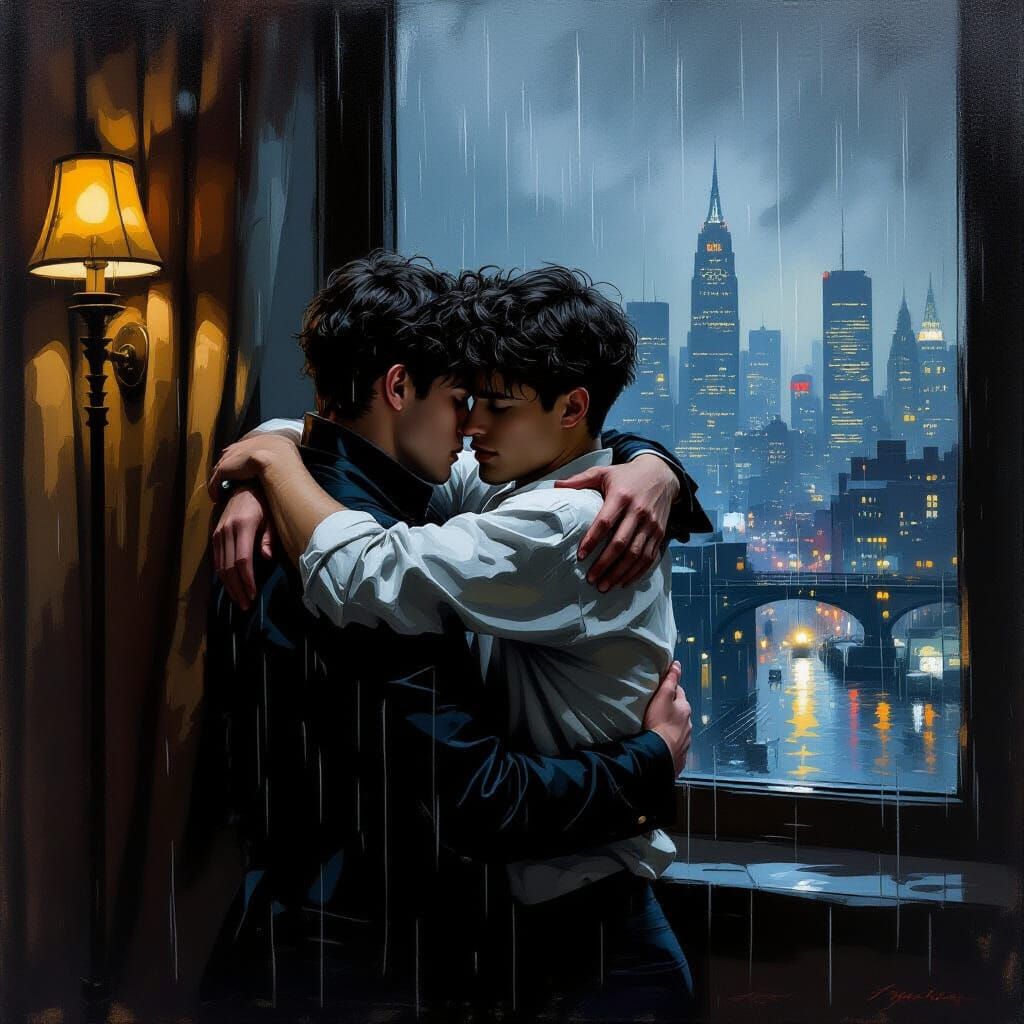 Emotional Embrace in Baroque Style