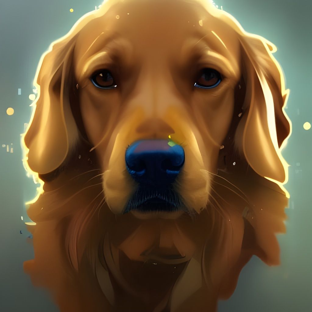 Hyperrealistic Golden Retriever Portrait in Trending Art Sty...