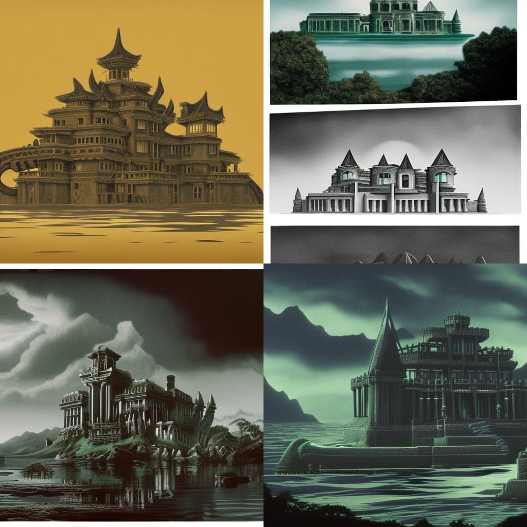 Mansion of an Ancient God on a Floating Island