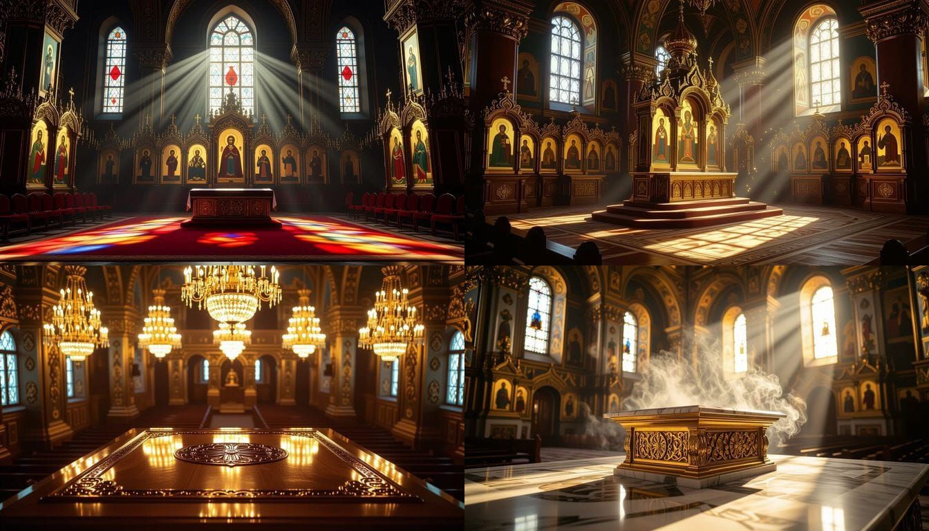 Empty Altar in a Fancy Russian Church
