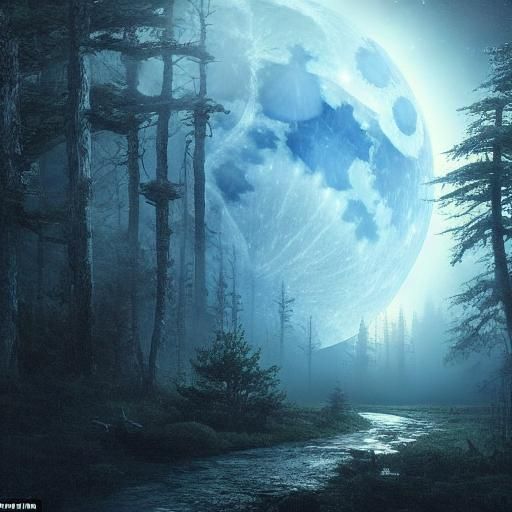 Blue Moon Over Mysterious Pine Woods