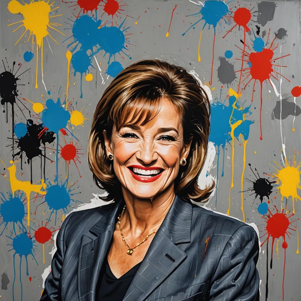 Jan Hooks Portrait in Warhol-Inspired Oil Painting