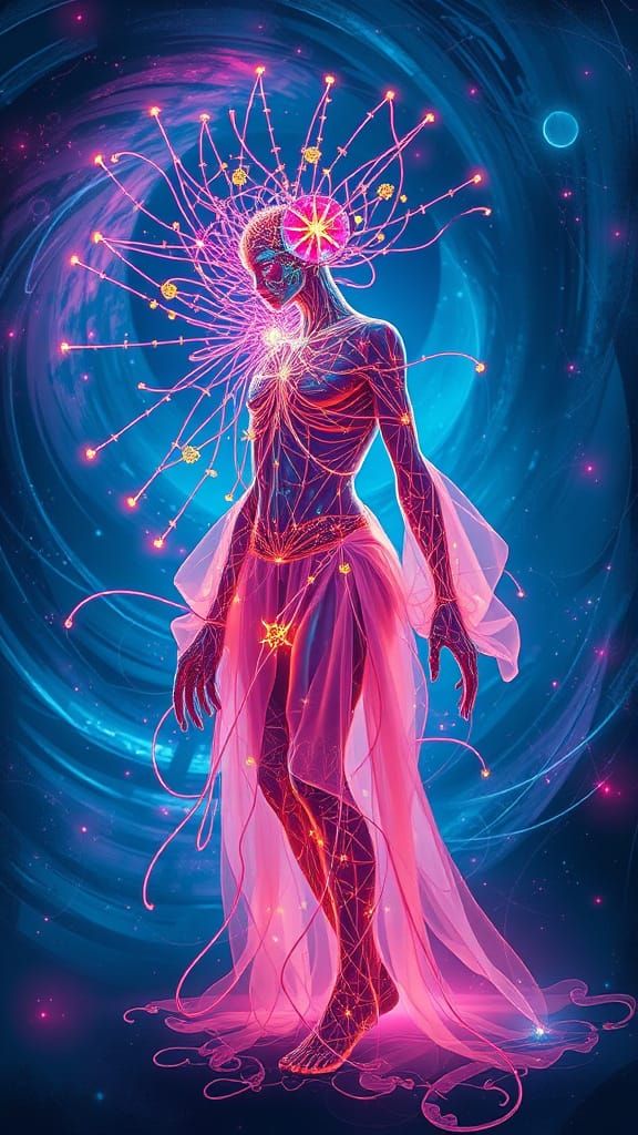 quantum psychedelic shamanic kaleidoscope technician glow