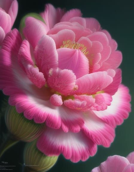 Hyperrealistic Carnation Flower Close-Up in Oil Paint
