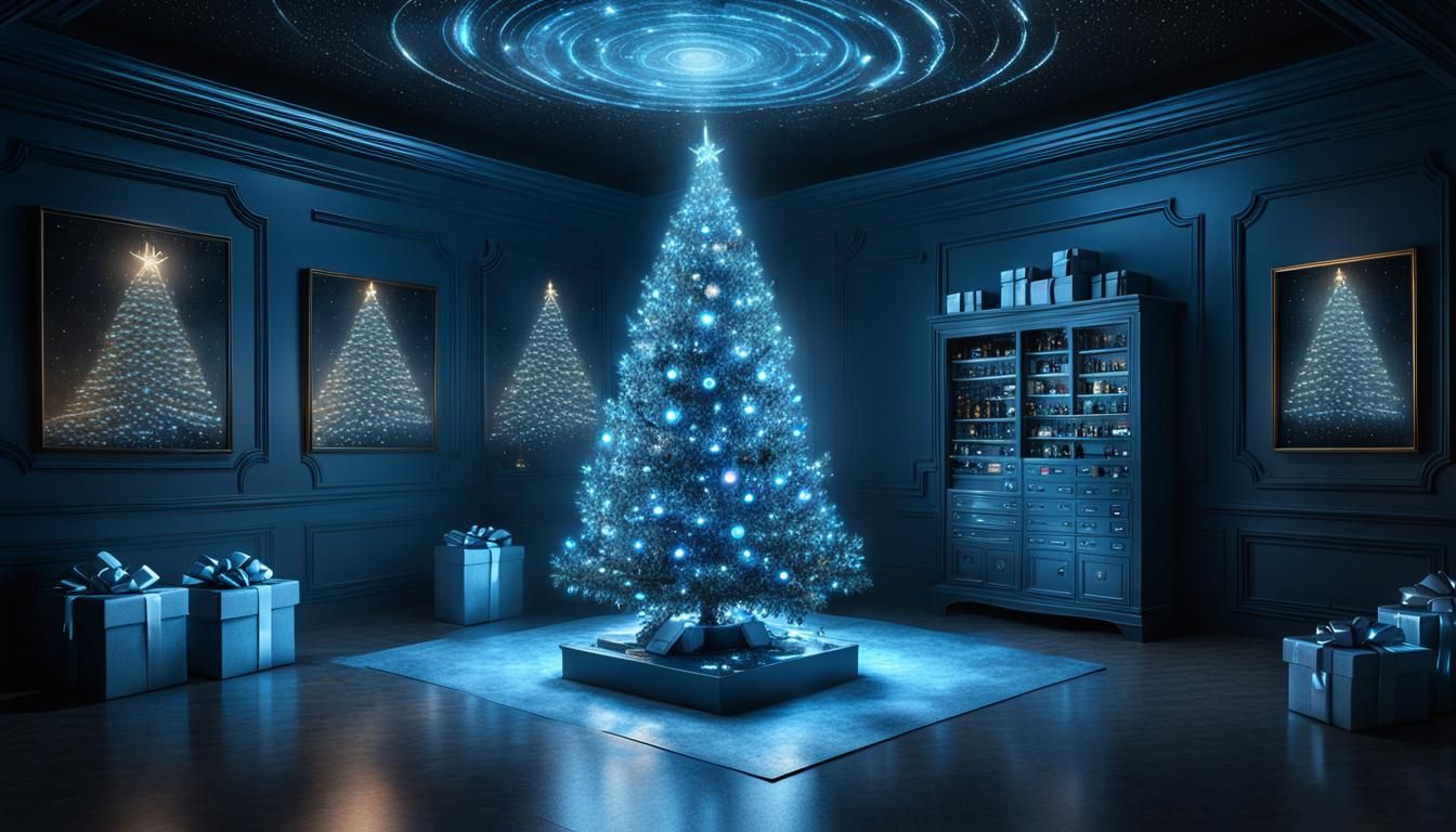 Extraterrestrial Christmas Tree in Hologram Room