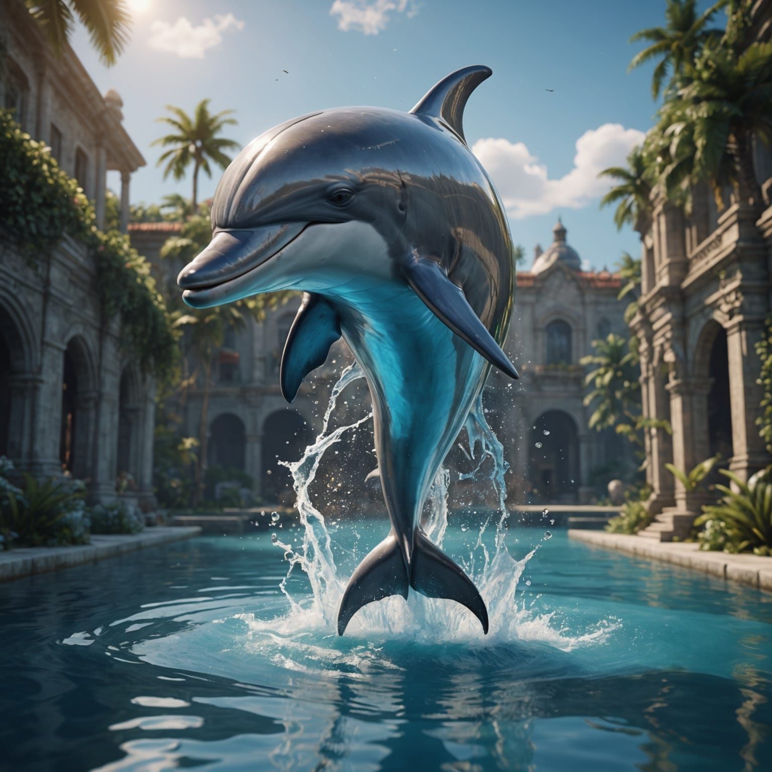 Detailed 3D Dolphin Rendering in Cinematic Style