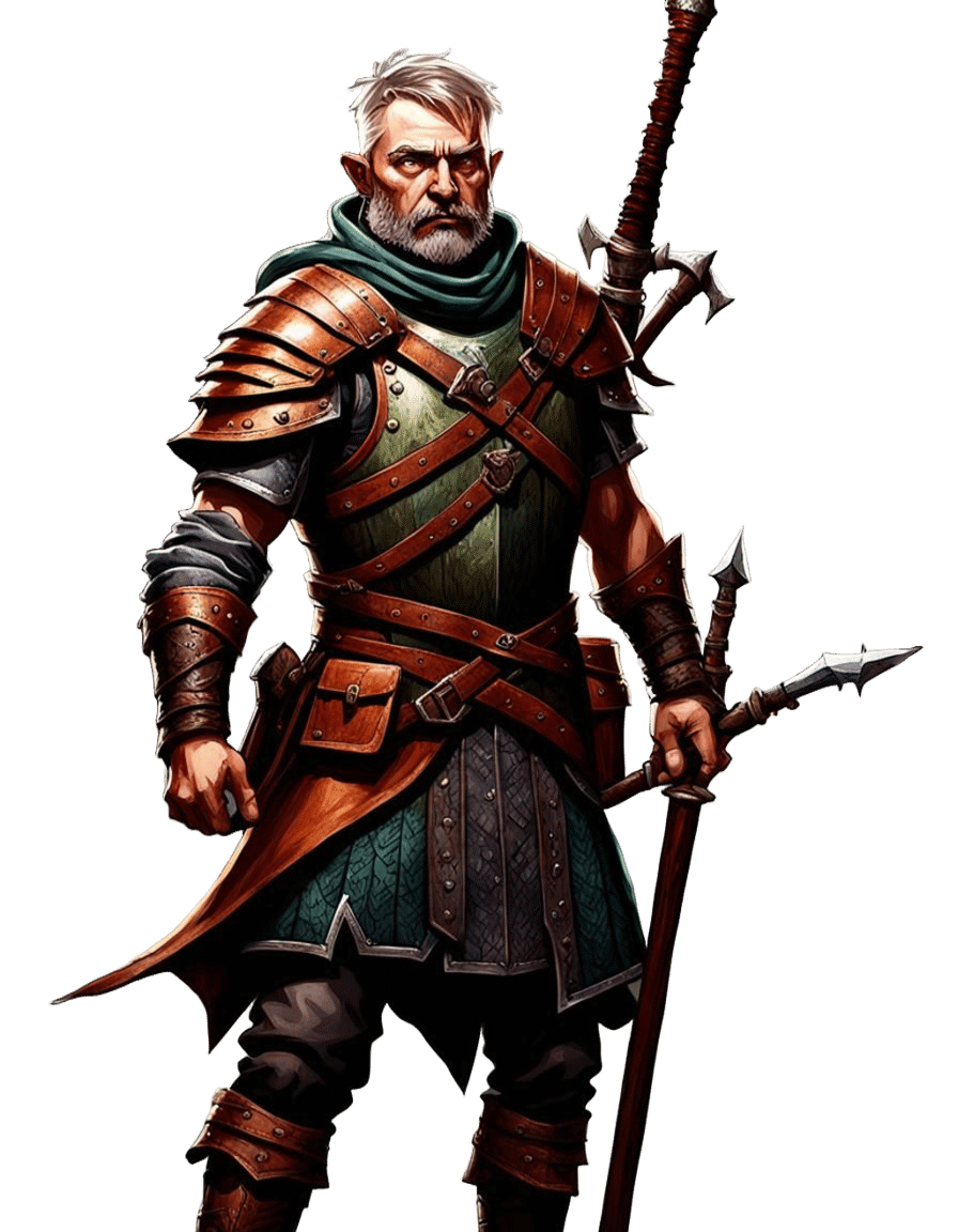 Hunter with Mace in Medieval Style