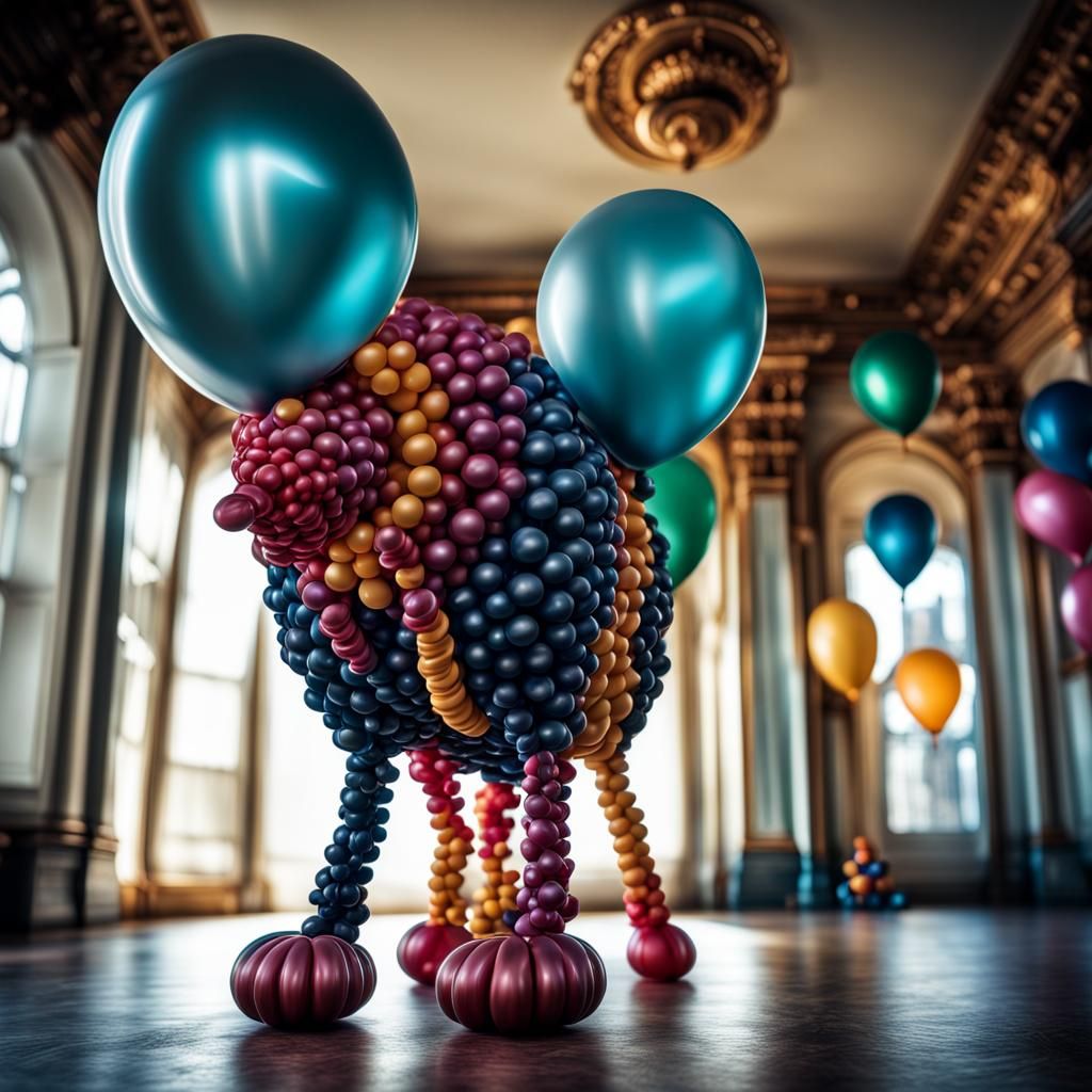Hyperrealistic Balloon Animal in Sharp Focus