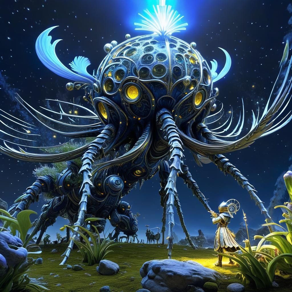 Fantasy Character in Filigree: Digital Art Masterpiece