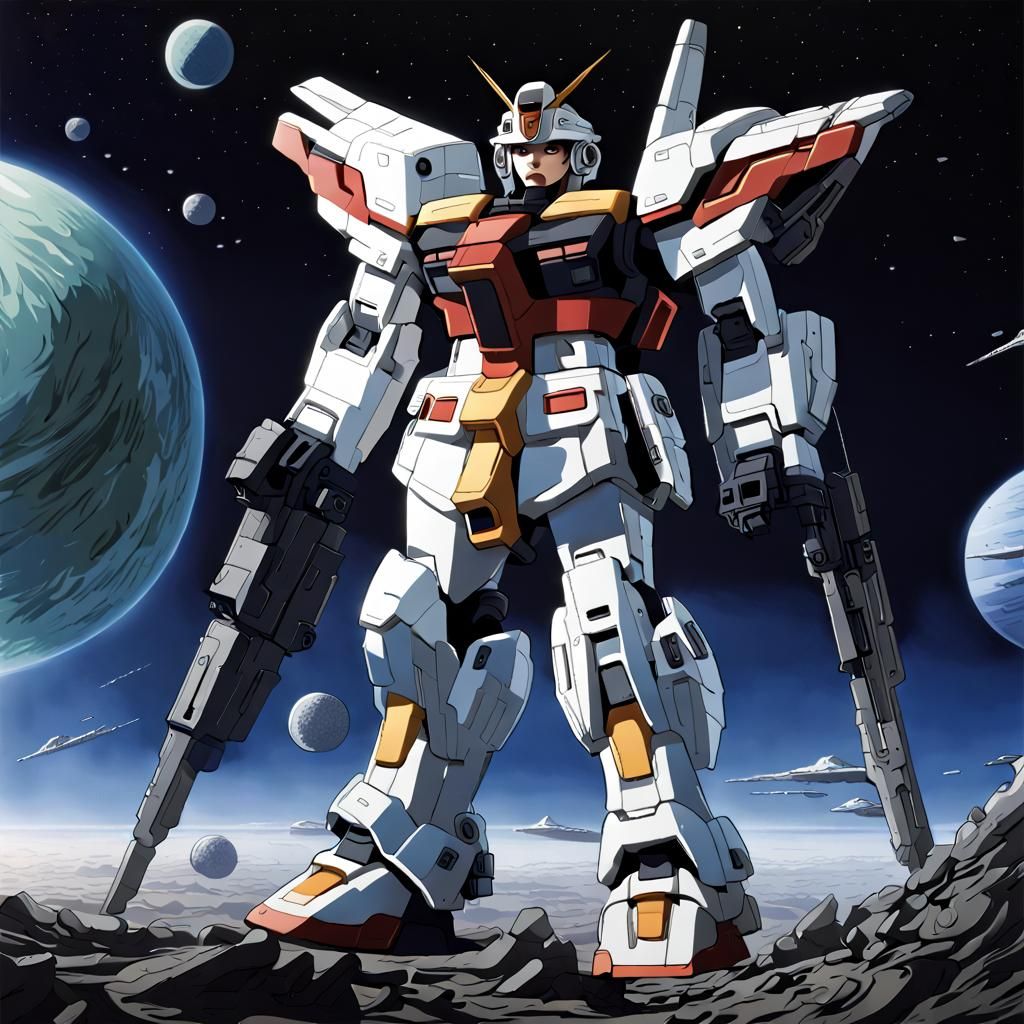 Giant Space Mech Construction Near Gas Planet