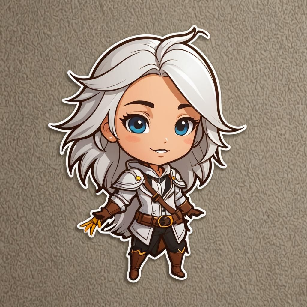 Vector Art Sticker with White Outlines