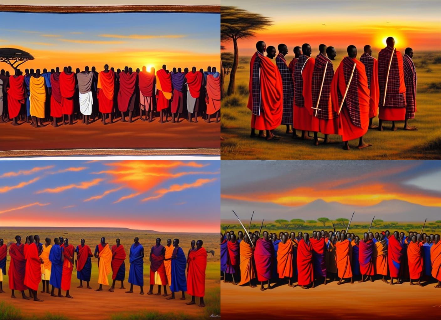 Maasai People Gathering Together