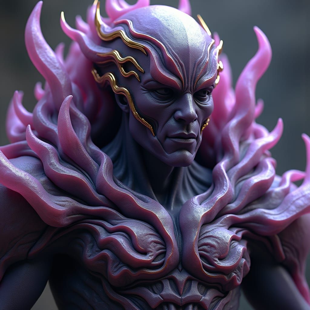 Majestic Armored God in Dark Fantasy Art