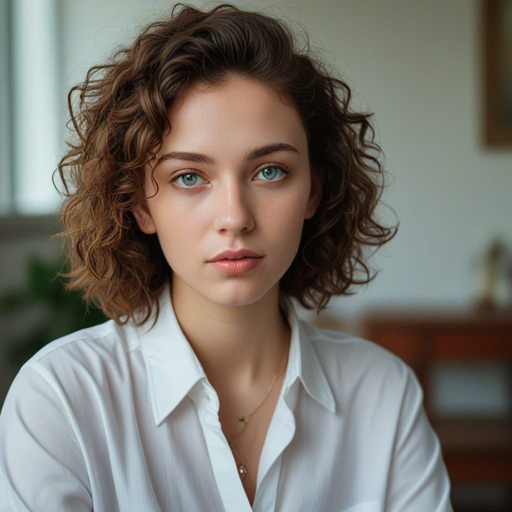 Hyper-Realistic Portrait in Soft, Warm Lighting