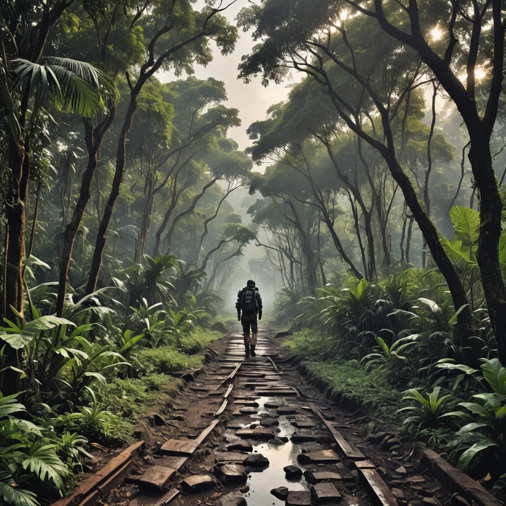 Lush Jungle Journey: A Detailed Matte Painting