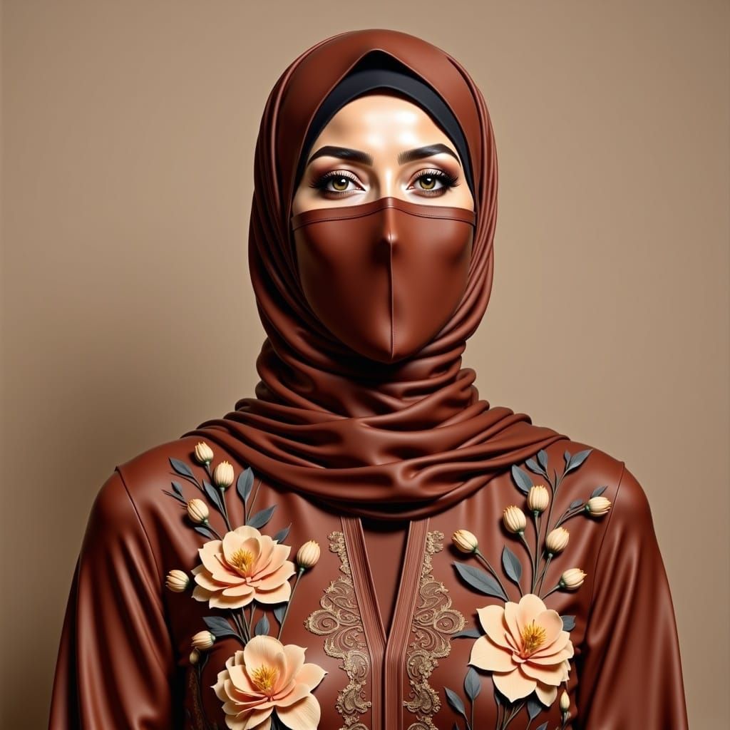 Ethereal Hijabi Woman in Earth Tones