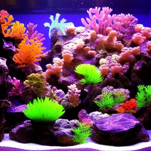 Glowing Crystal Aquarium: Bright and Detailed