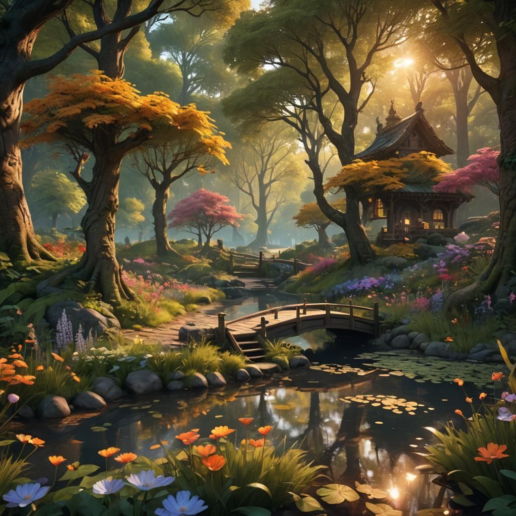 Forest Clearing: Detailed Matte Painting in 8k