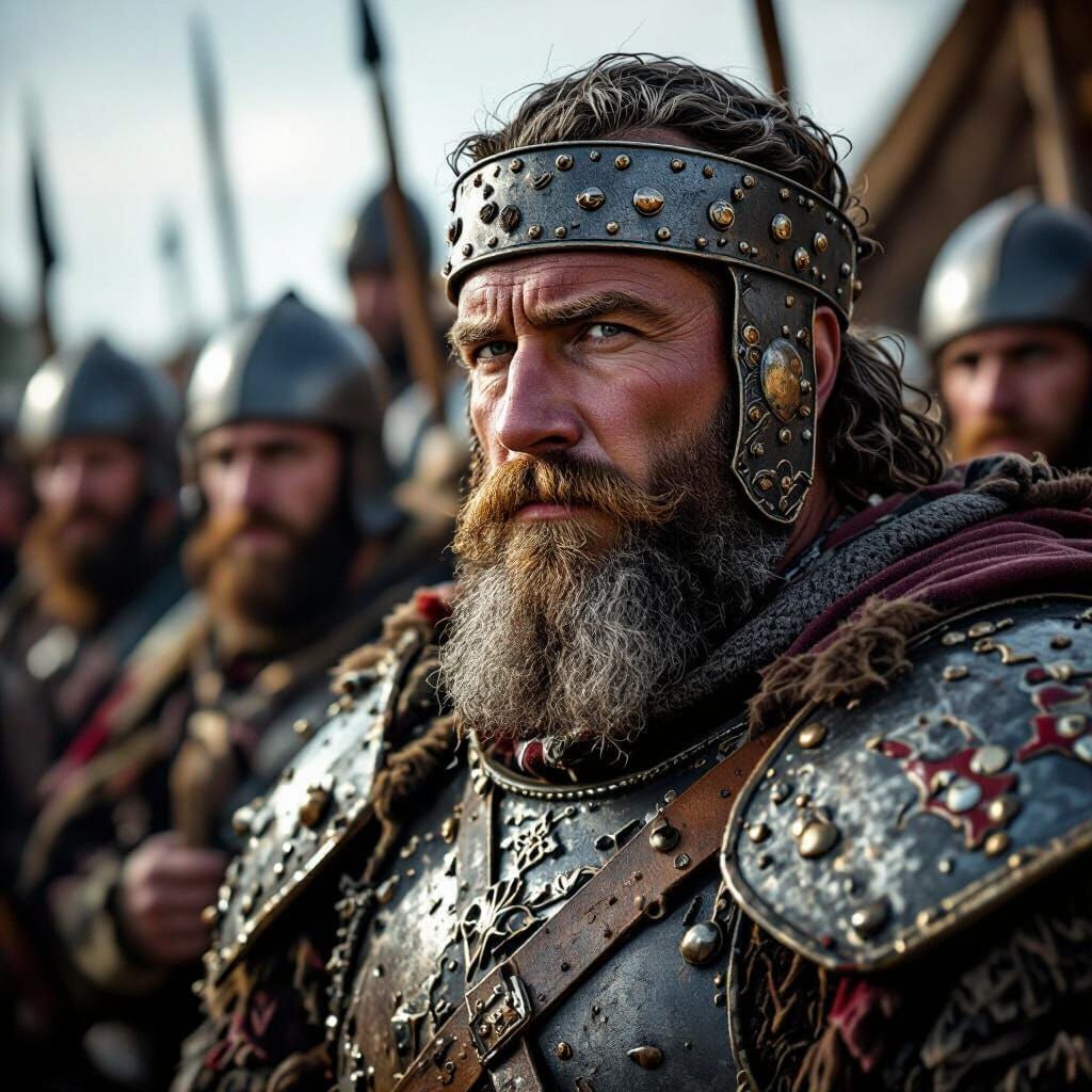 Frankish Warlord Leading Loyal Soldiers