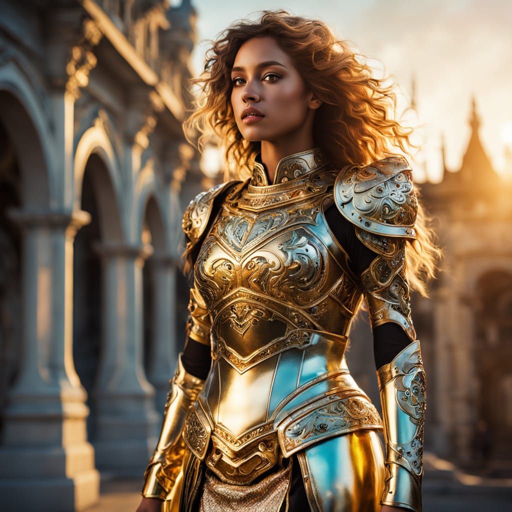 Vivacious Warrior in Ethereal Armor