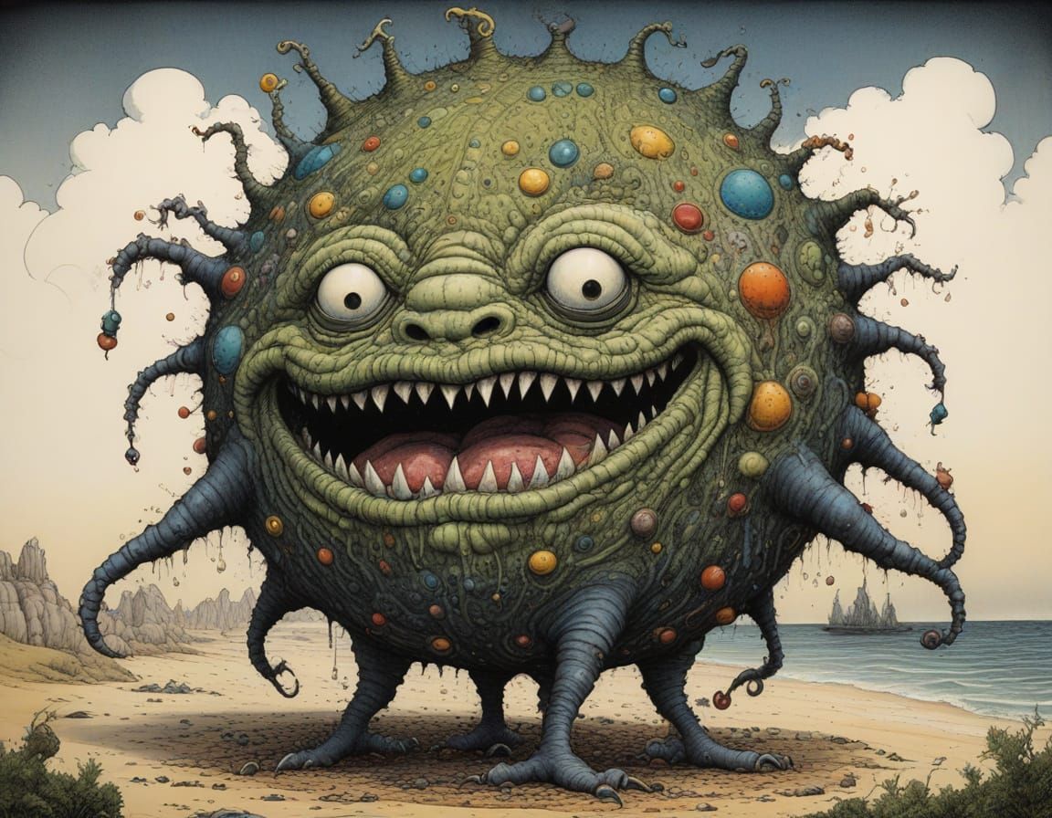 Surreal Blob Creature with Intricate Details