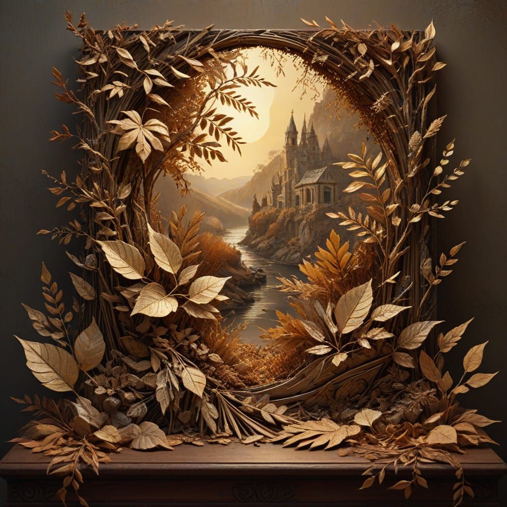 Deconstructed Diorama Woven with Natural Elements