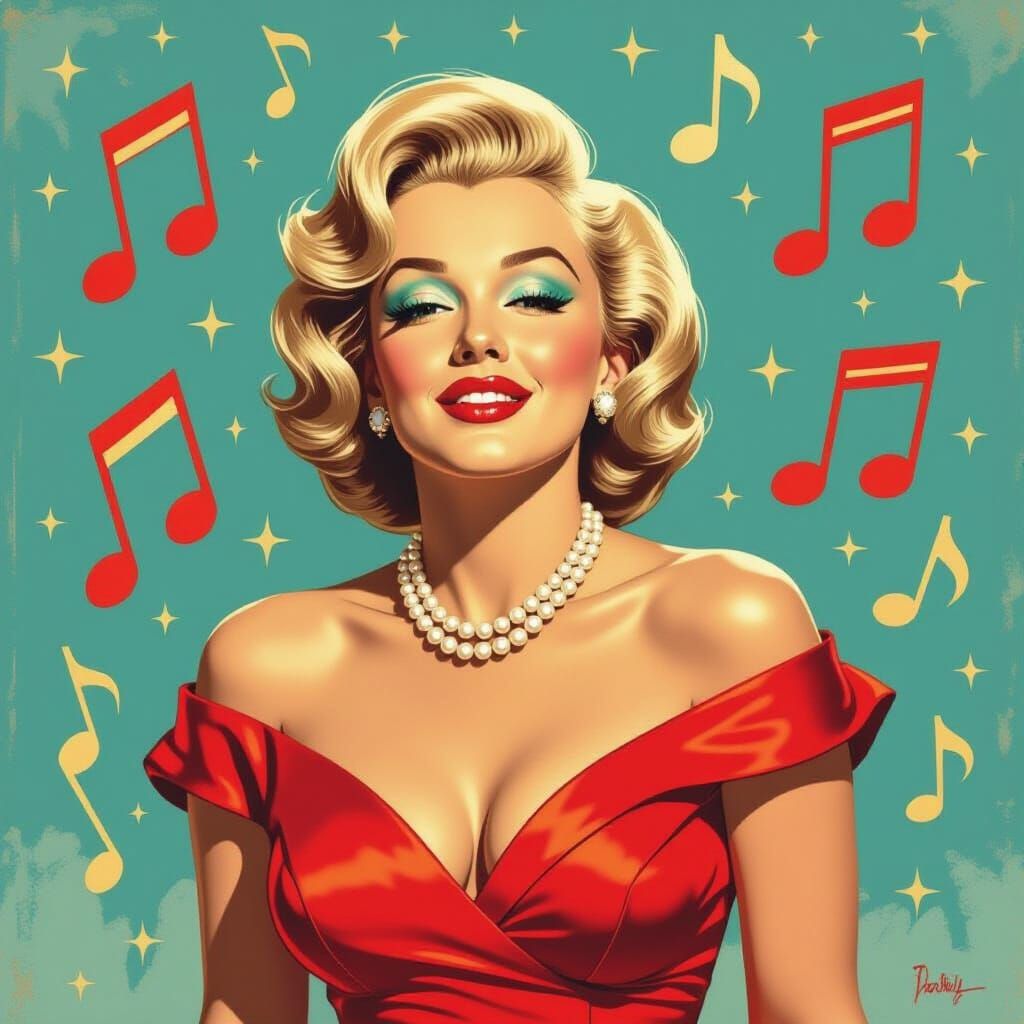 Marilyn Monroe in Bold Pop Art Style