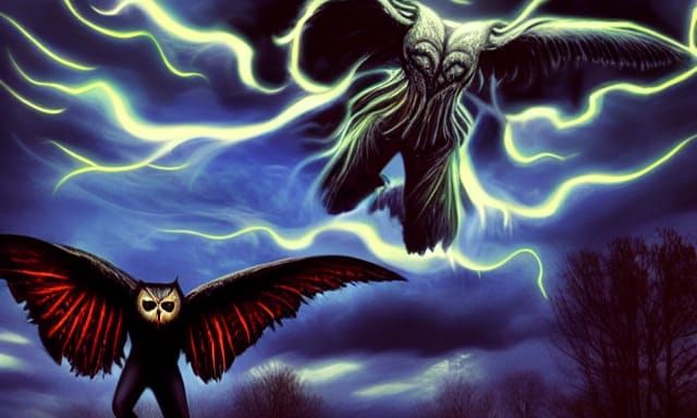 Mothman Cryptid in Studio Ghibli Style