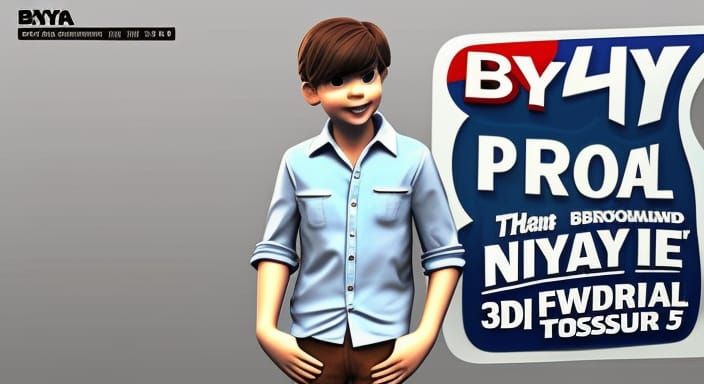 Boy With Brown Hair in Pixar-Style 3D Render