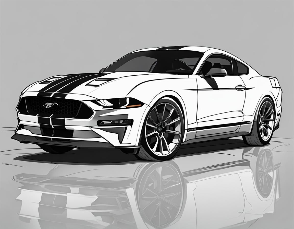Bold Line Art: 2023 Ford Mustang in 3D