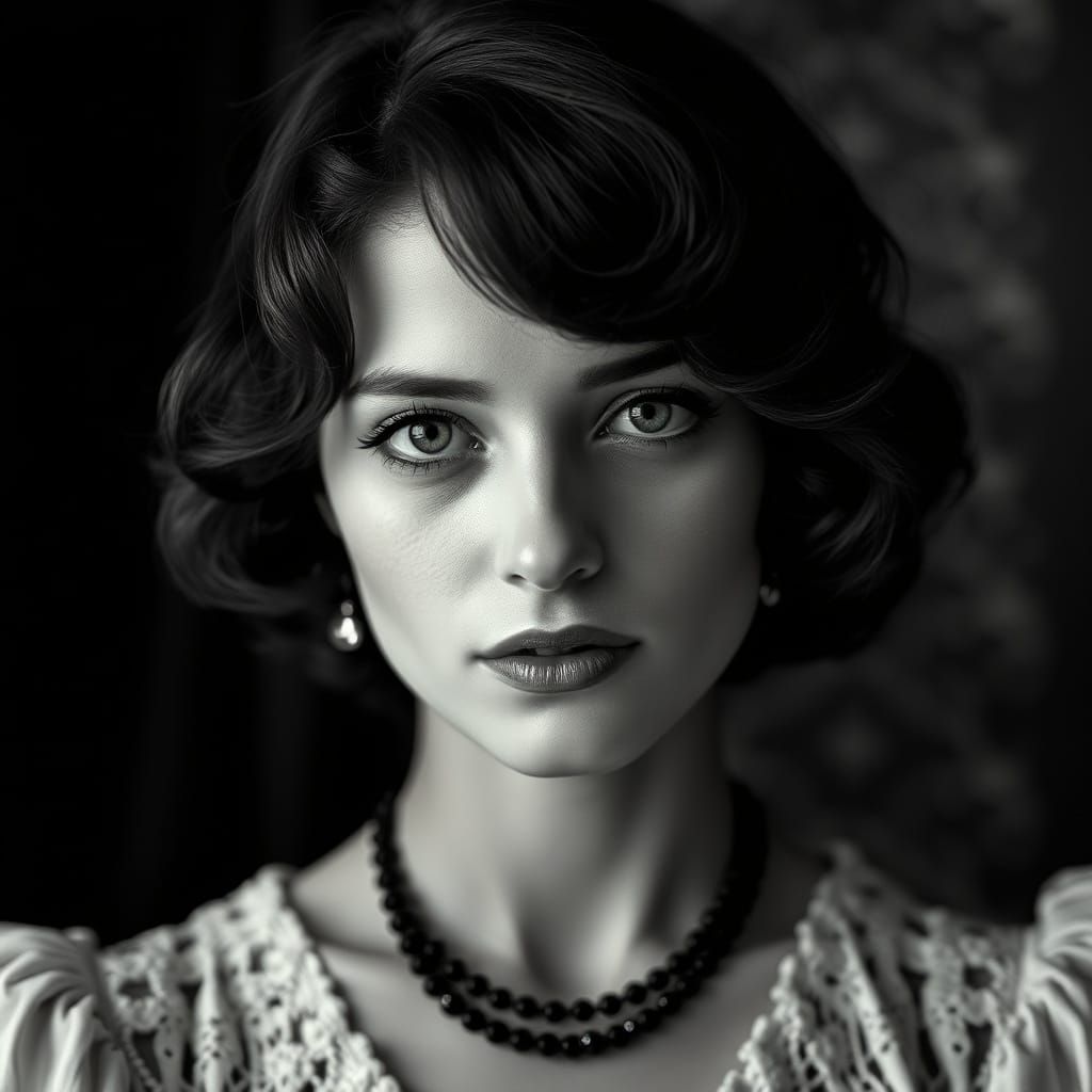 Breathtaking 1920s-Inspired Portrait in Black and White