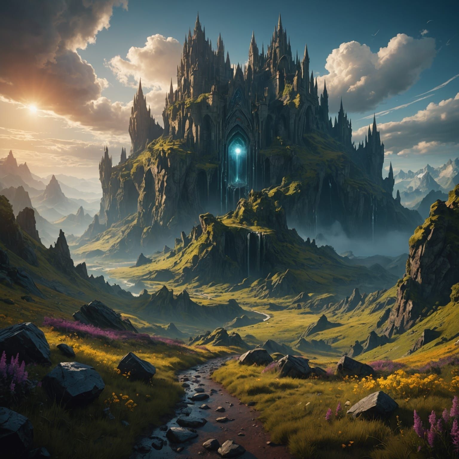 Detailed Matte Painting of a Mythic Earth