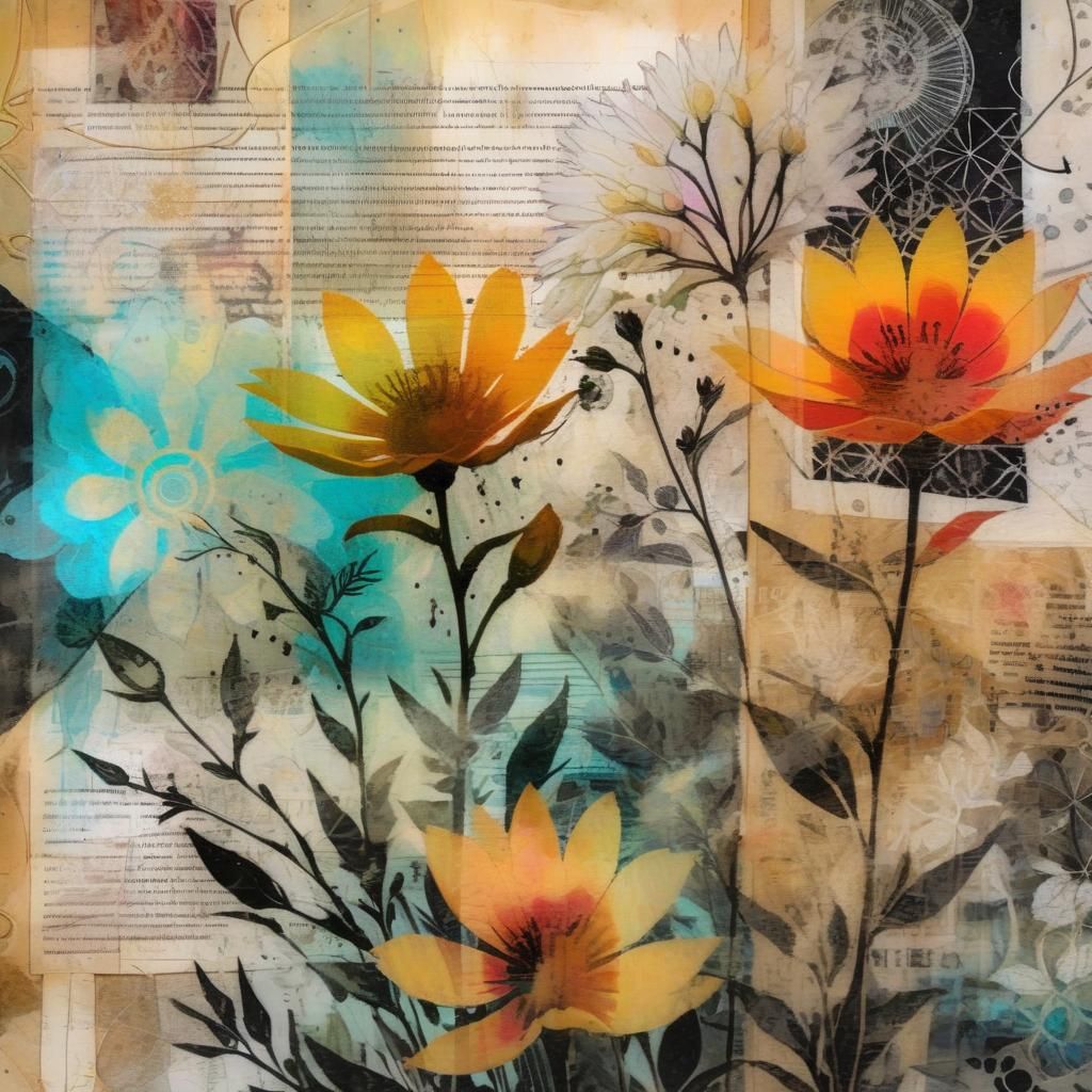 Vibrant Encaustic Masterpiece with Grungy Texture