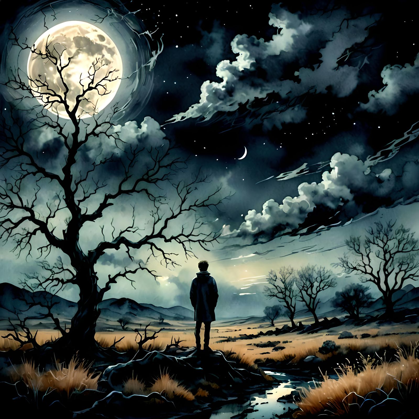 Monochromatic Inner World: Abstract AI Art