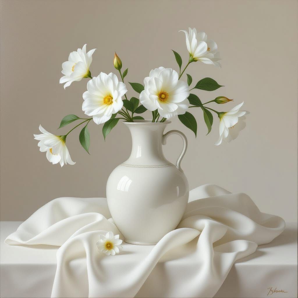 White Still Life Inspired by Albert Moore