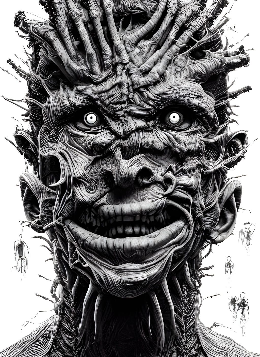 Terrifying Monster Portrait in Horror Style