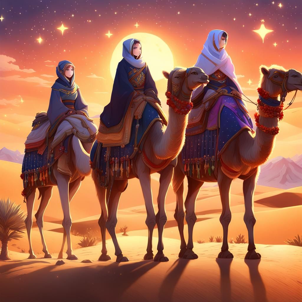 Anime Wise Women on Camels Follow a Star