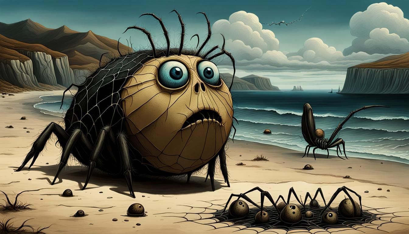 Surreal Pagan with Spiderweb Eyes, a Dali-esque Vision