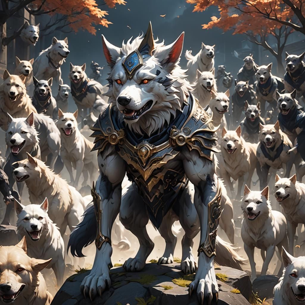 Dogman God in Detailed 3D Anime Art