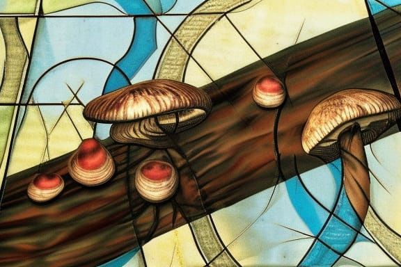 Abstract Mushrooms in Picasso Style