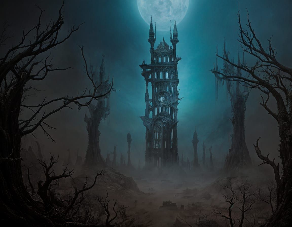 Dark Surreal Landscape Inspired by Dystopian Art