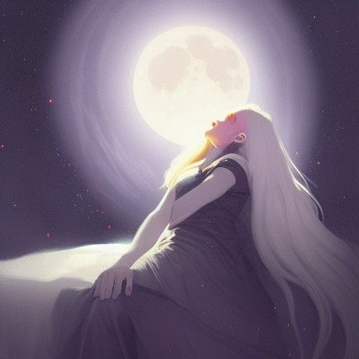 Moon Girl Sleeping Among Stars in Sinister Style