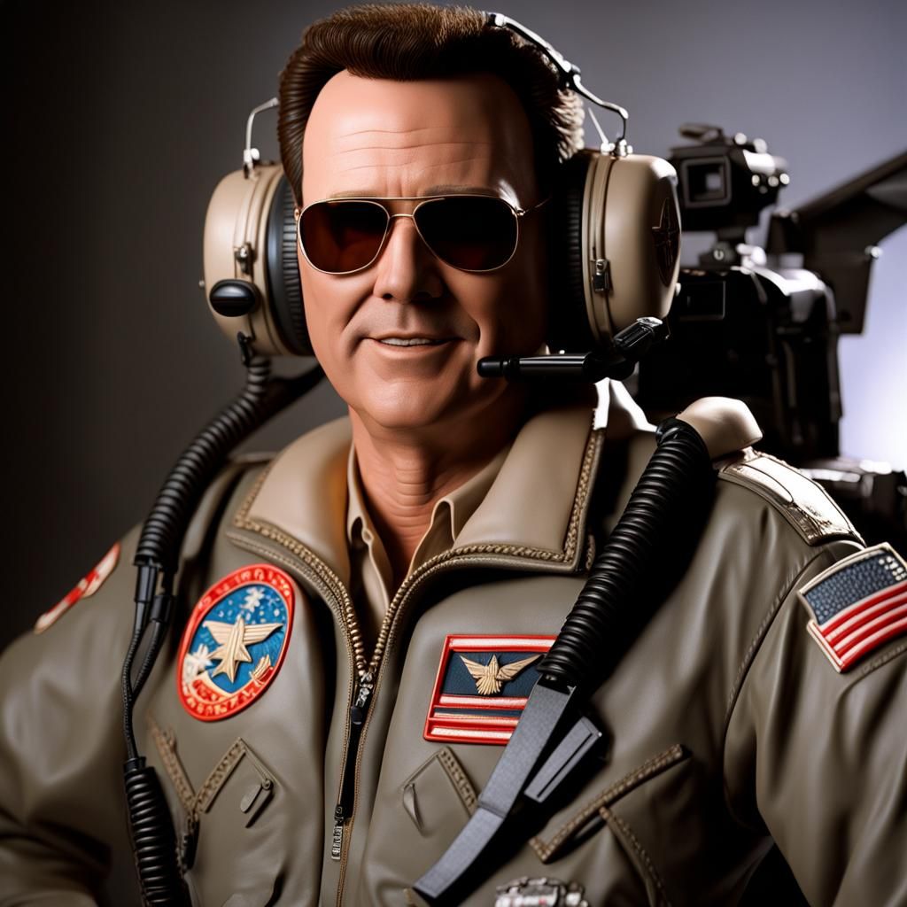 Norm MacDonald as Maverick from Top Gun, intricately detailed DSLR volumetric lighting