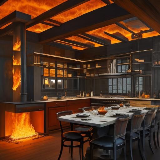 Fiery Furniture: A Surrealist Vision