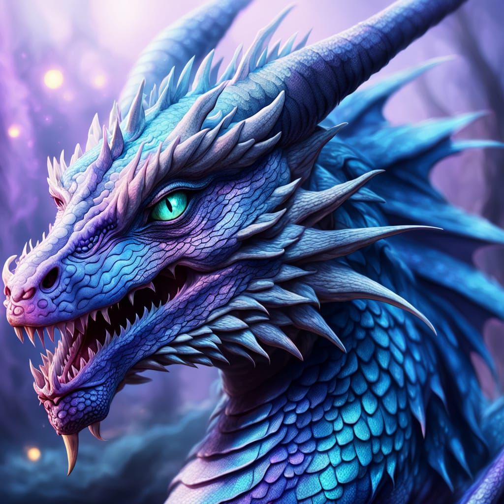 Iridescent Dragon Fantasy Concept Art in 4K