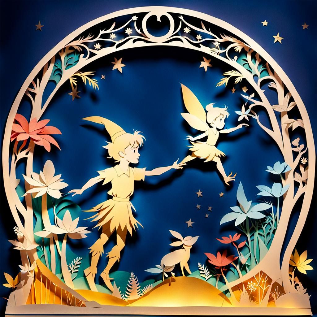 Peter Pan Paper-Cut Animation in Vibrant Colors