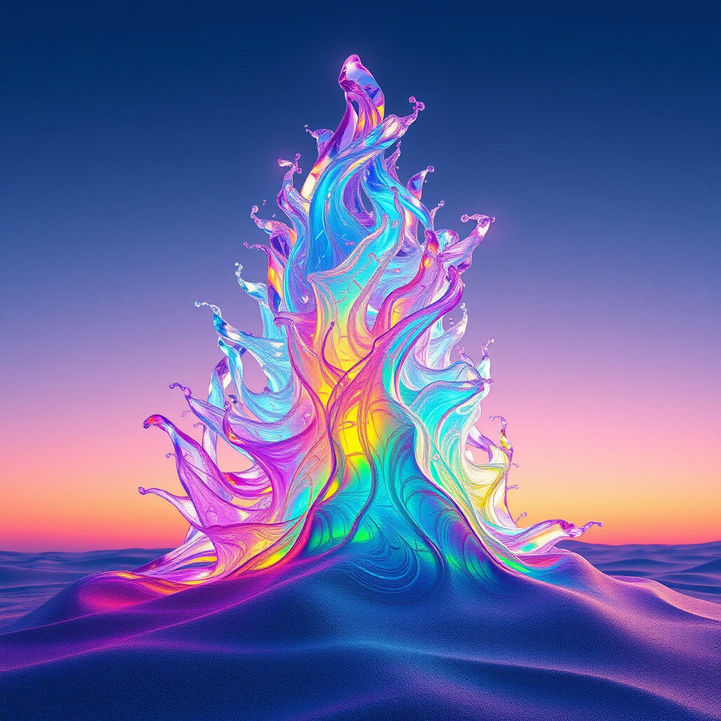 Iridescent Rainbow Sand Sculpture: Matte Painting