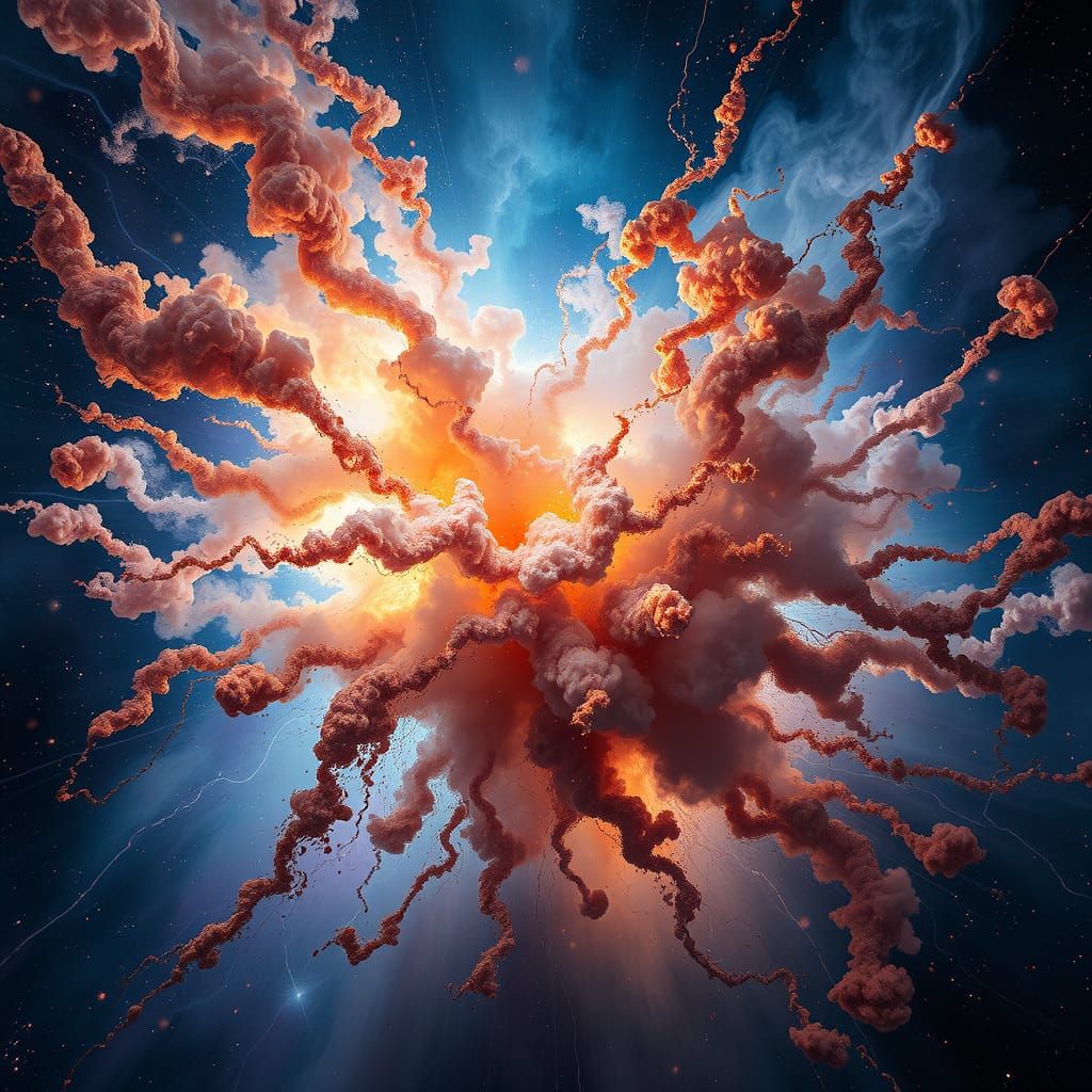 Surreal Nebula Explosion in Vibrant, Kaleidoscopic Palette