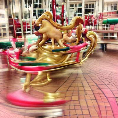 Classic Merry-Go-Round: Nostalgic Childhood Scene